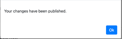Publish successful modal