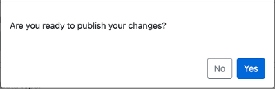 Publish confirmation modal